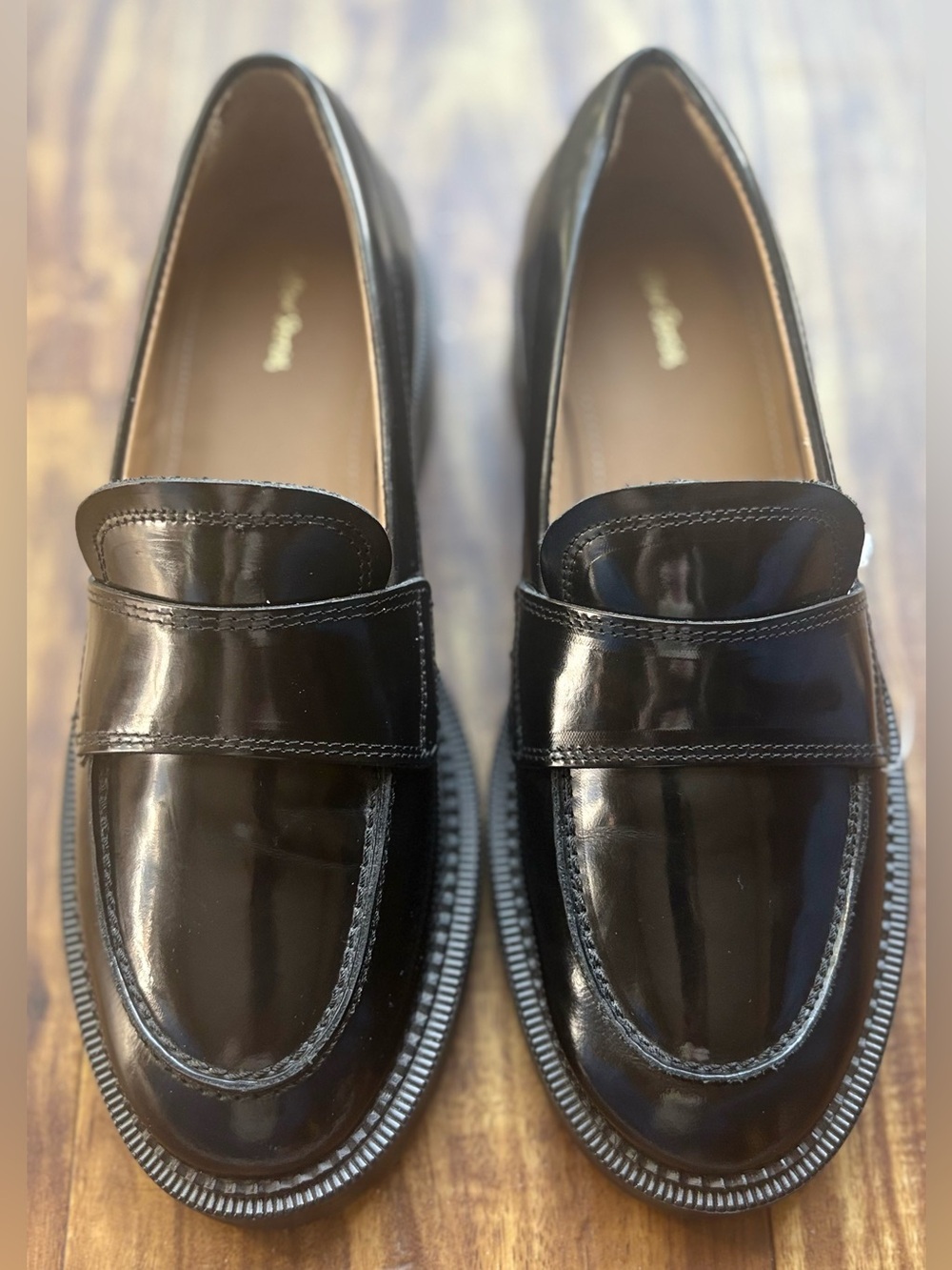 NWOB Patent leather loafer, & Other Stories, black platform penny loafer 36/5